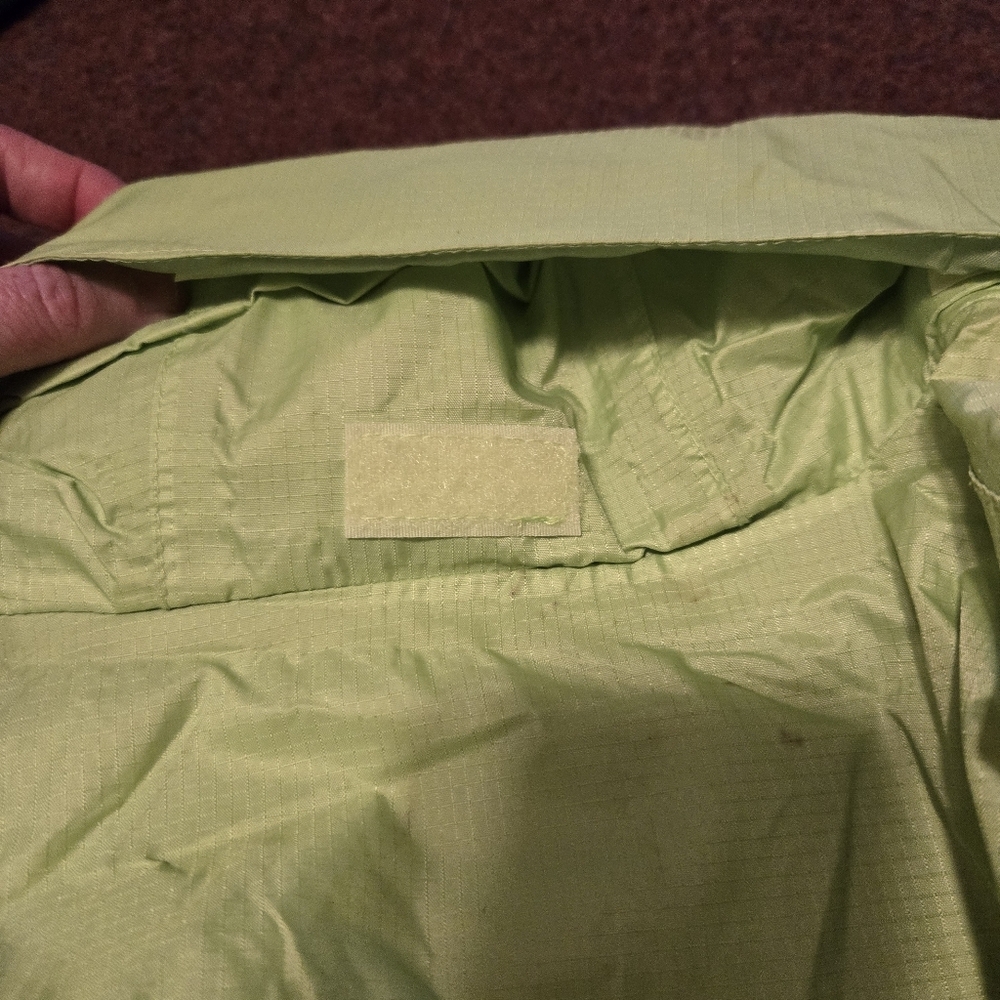 The Weather Co Women's Size Small Parka Jacket With Hidden Hood Lime Green/Navy - Picture 10 of 11